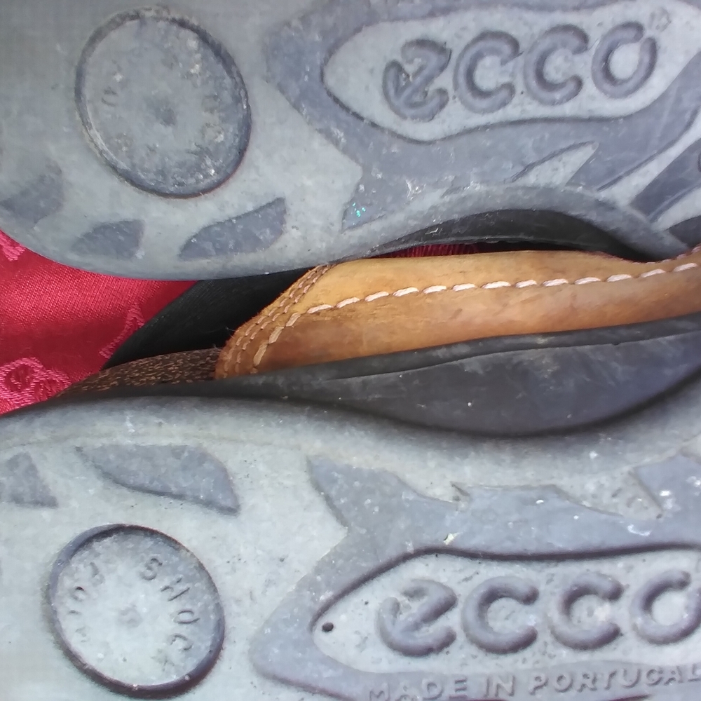 🆘⚠️ locate 👣 ECCO Cosmo Double Strap VELCRO  LEATHER SANDALS   SZ 40/9 NPLC - Picture 5 of 11